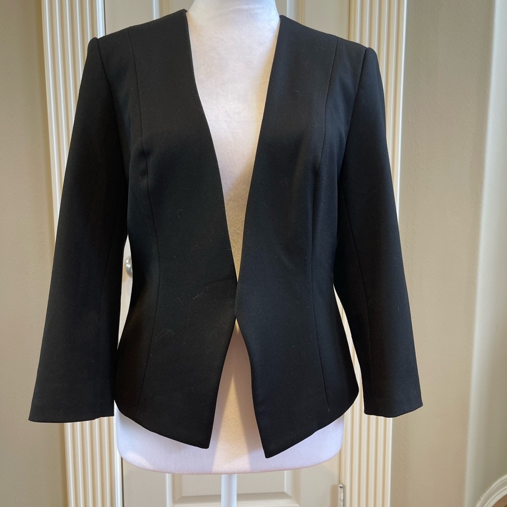 NWT Express Black Tailored Blazer with Open-Front Design Sz 6